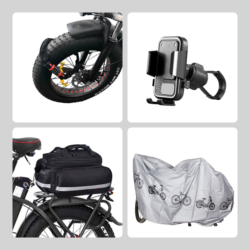 Pack de presente para ciclismo (Mochila, Cadeado, Suporte para Telemóvel, Capa Impermeável, Bomba)